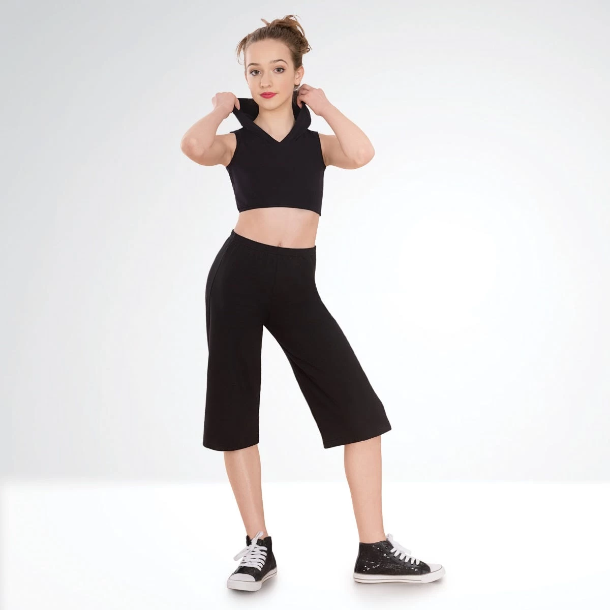 1st Position Cropped Hooded Top