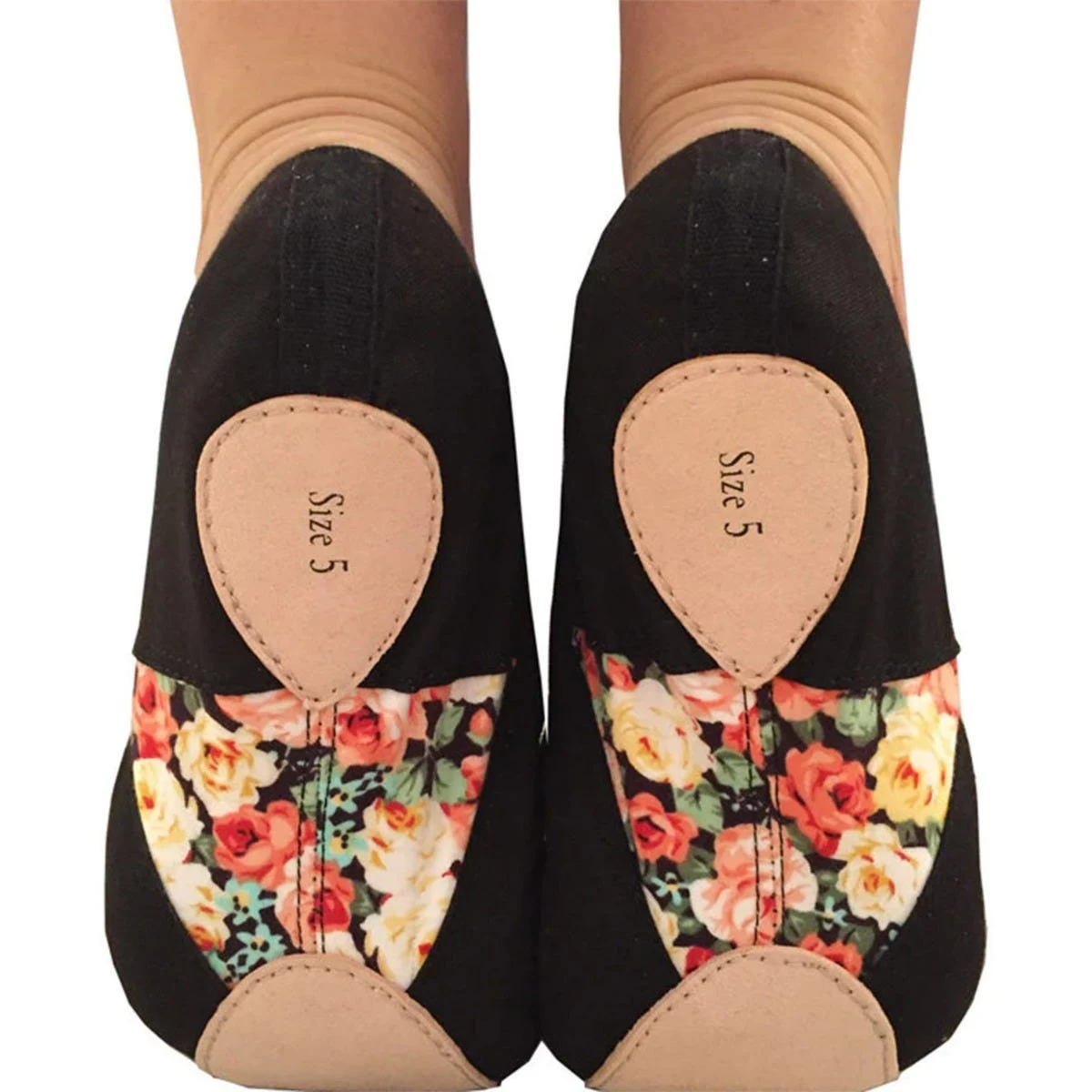 Basilica Floral Panelled Adults Canvas Ballet Shoes - Image 4