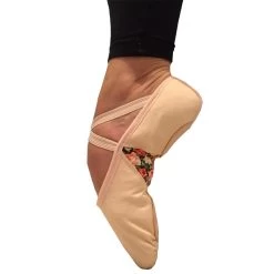 Basilica Floral Panelled Adults Canvas Ballet Shoes