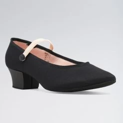 Bloch Tempo Cuban Heel Canvas Character Shoe Black