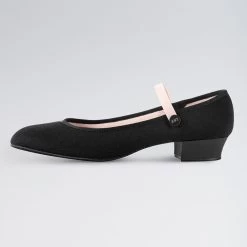 Bloch Accent Low Heel Canvas Character Shoe Black