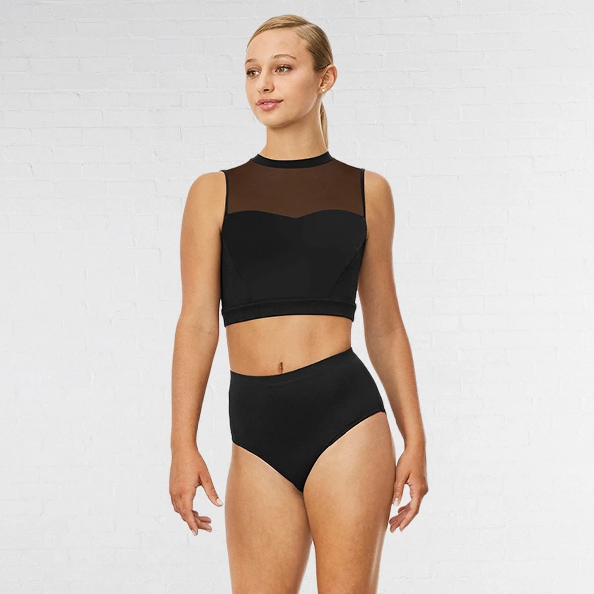 Bloch Emiko High Neck Open Back Crop Top