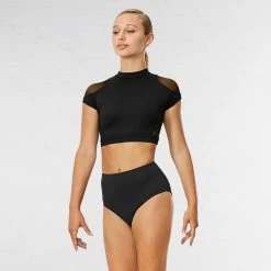 Bloch Hanae Keyhole Back Cap Sleeved Crop Top