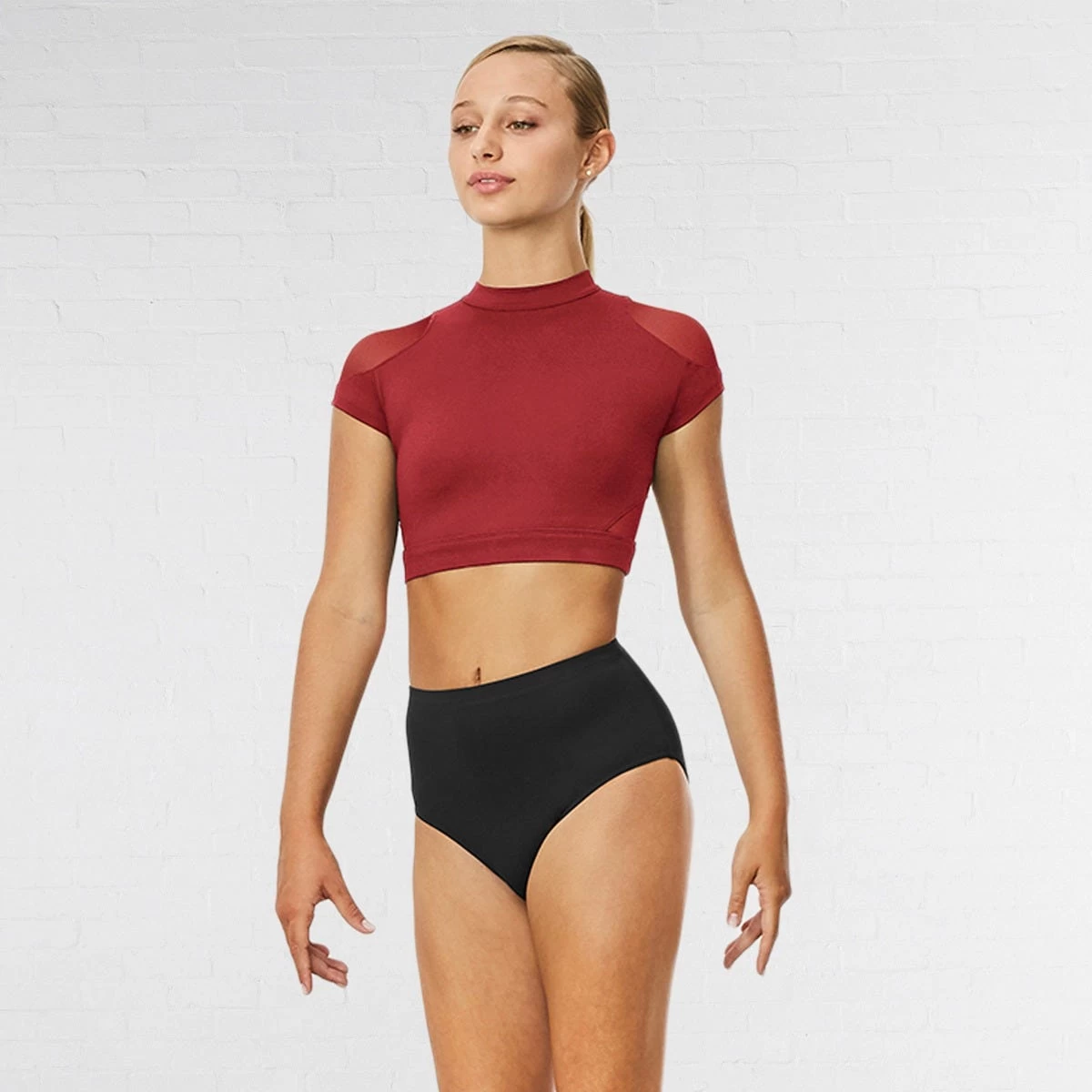 Bloch Hanae Keyhole Back Cap Sleeved Crop Top - Image 3