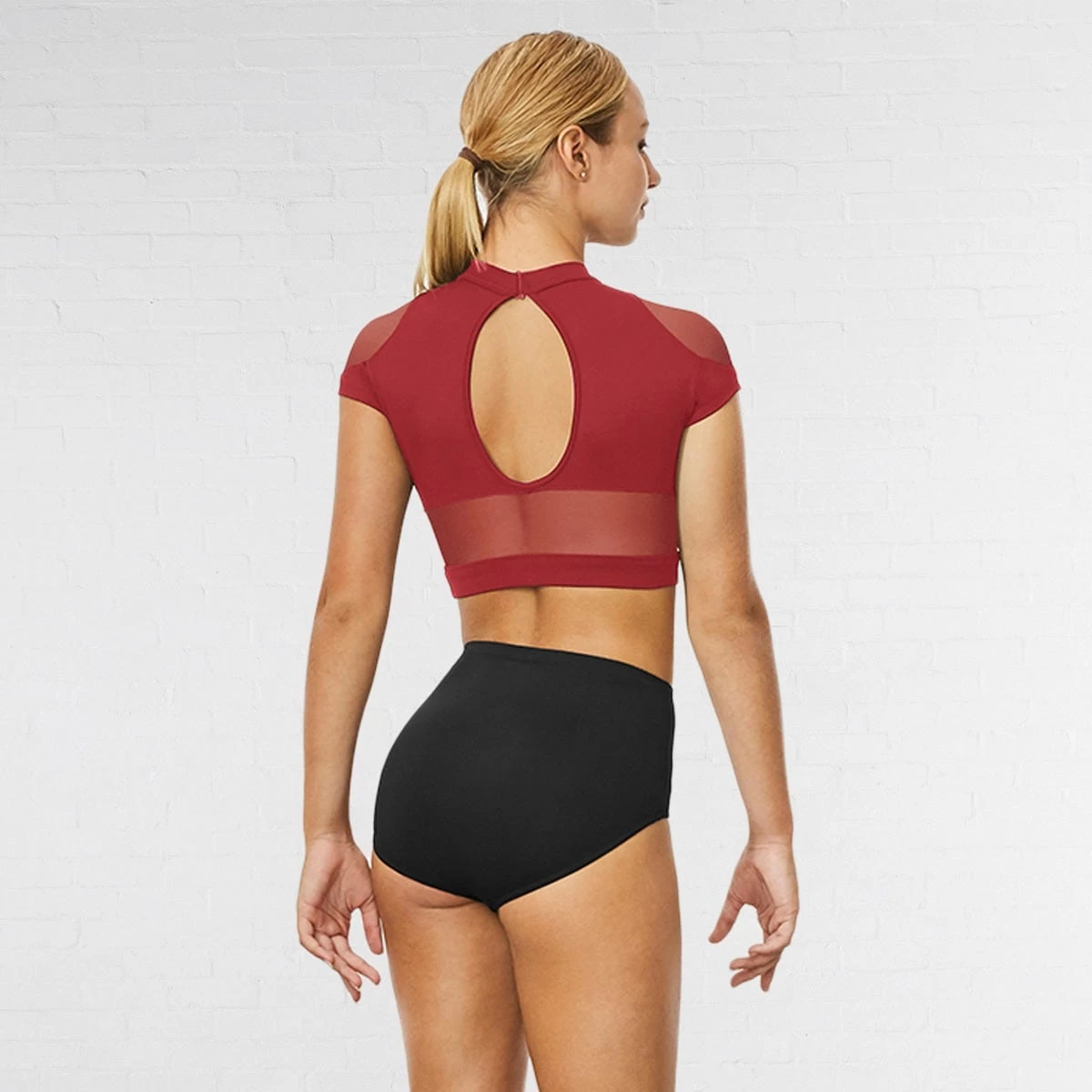 Bloch Hanae Keyhole Back Cap Sleeved Crop Top - Image 4