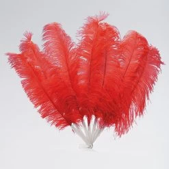 Large 7 Feather Fan (Red)
