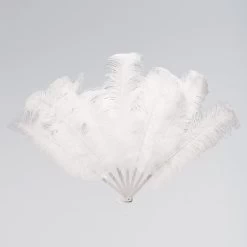 Large 7 Feather Fan (White)