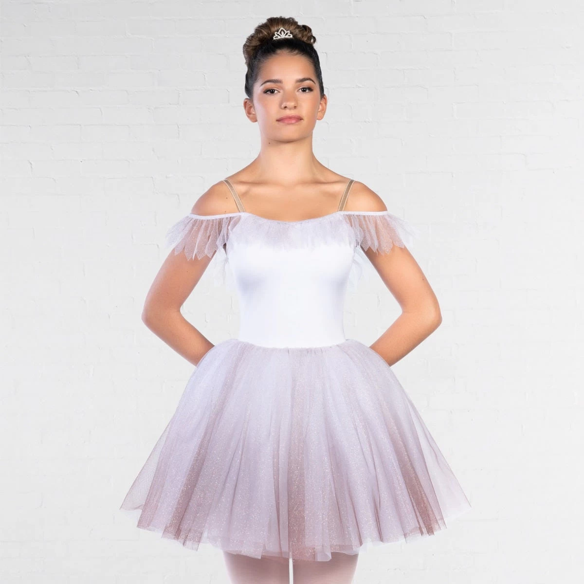 1st Position Sparkle Ombré Ballet Dress With Tulle Petal Trim