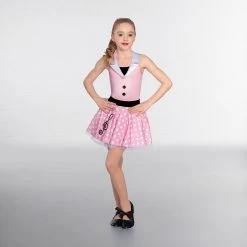 1st Position Pink/White Halterneck Dotty Music Dress