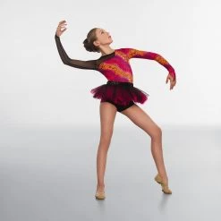 1st Position Long Sleeved Mesh/Print Tutu