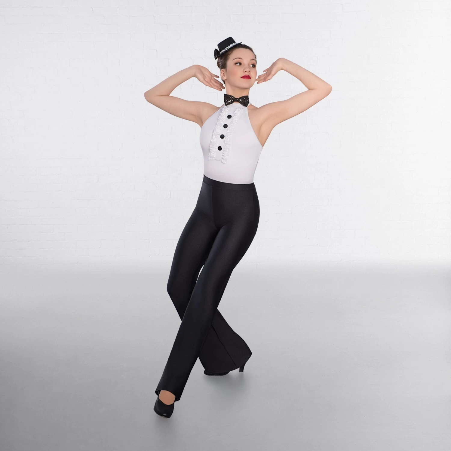 1st Position Frilled Front Glitz Leotard With Bow Tie - Image 4