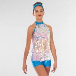 1st Position Sequin Halterneck Top And Hot Pants