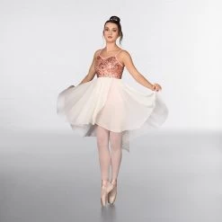 1st Position Sequin Feather Dip Hemmed Lyrical Dress