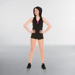 Hooded Hotpants All In One