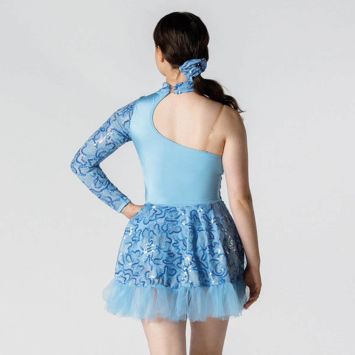 1st Position Scooped Neck Sequinned Dress With Frill Trim - Image 2