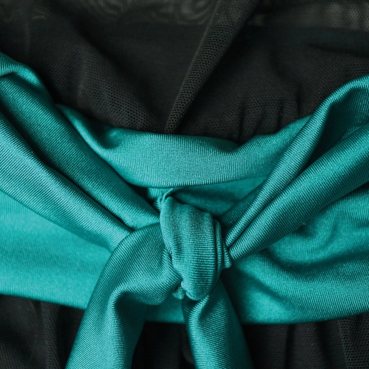 1st Position Mesh Overlay Biketard With Contrast Sash - Image 4