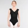Harmony By 1st Position Ruched Front Cap Sleeved Leotard