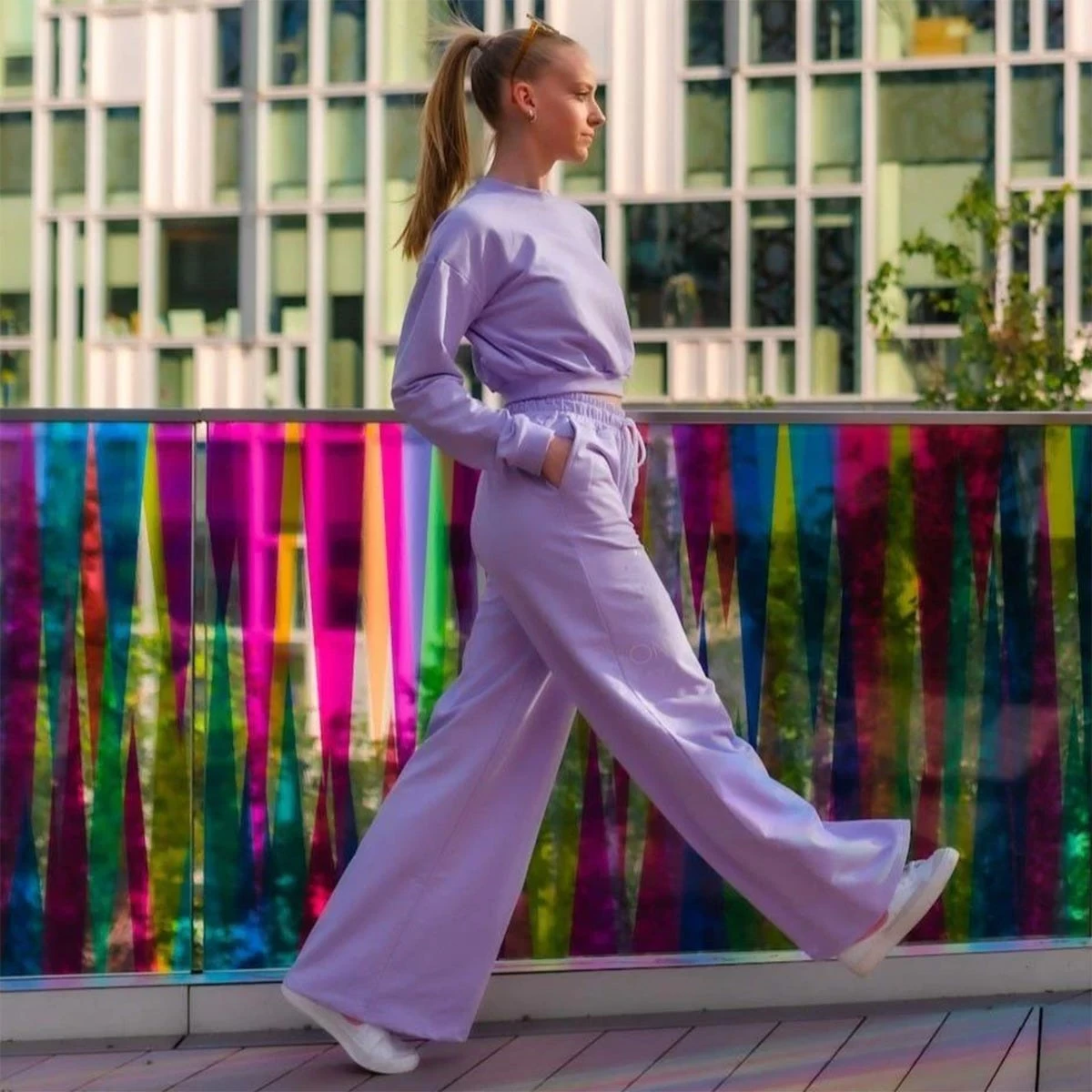 ONYRO Wide Organic Summer Wide Leg Joggers - Image 2