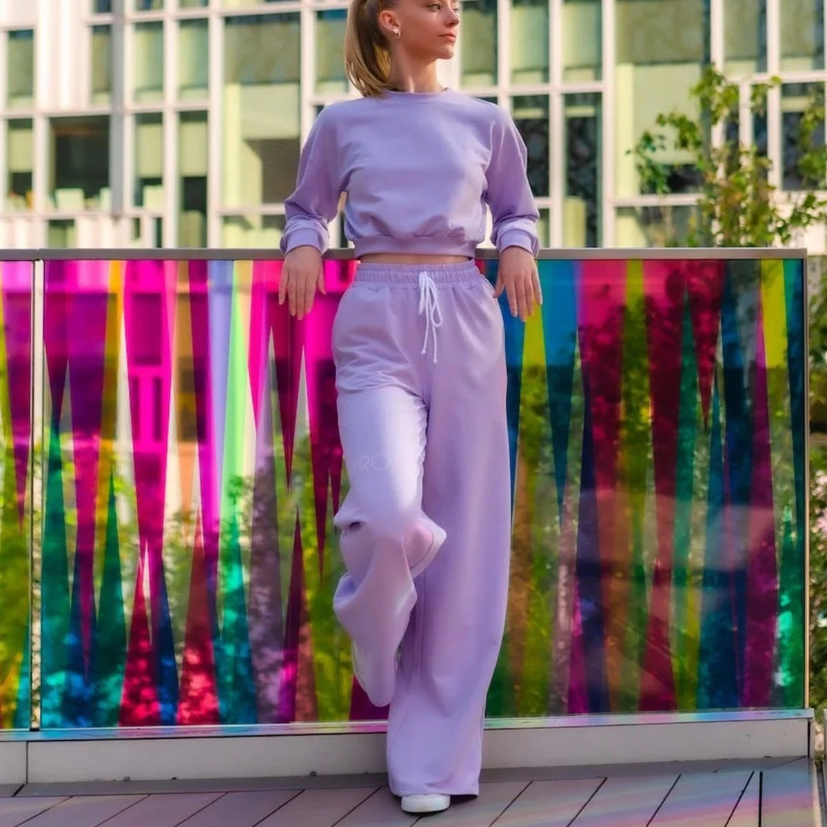 ONYRO Wide Organic Summer Wide Leg Joggers - Image 3