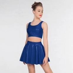 1st Position Metallic Circular Skirt Royal Blue