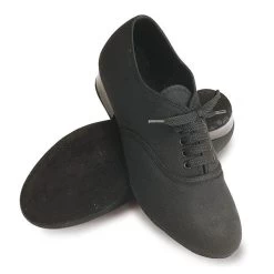 Roch Valley Boys Canvas Oxford Shoes - Black