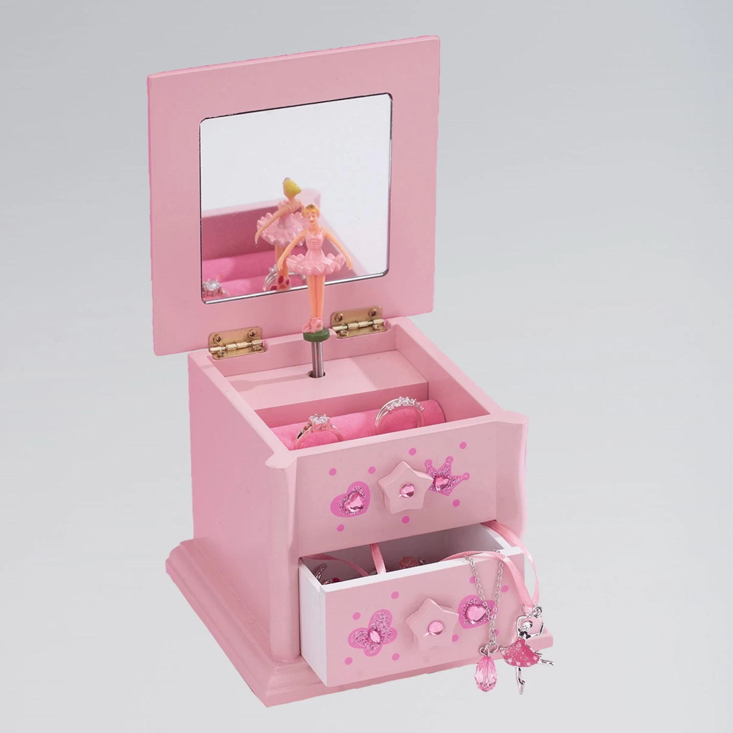 Katz Small Wooden 2 Drawer Jewellery Box