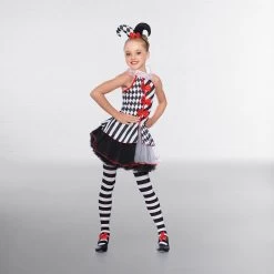 Harlequin Dress With Mini Hat