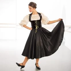 Black Satin Skirt - Adult One Size